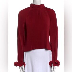 Tibi Plisse burgundy Top Size Large